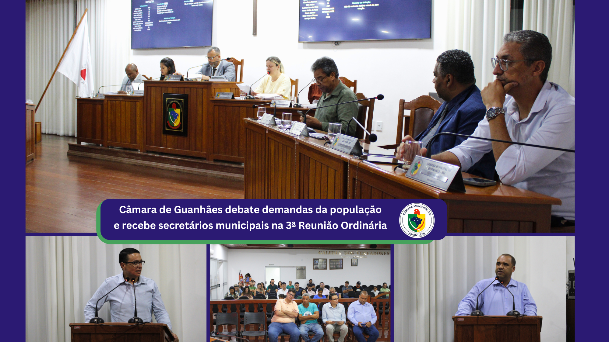 Câmara de Guanhães debate demandas da população  e recebe secretários municipais na 3ª Reunião Ordinária