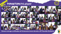 Câmara entrega certificados do Parlamento Jovem 2025 durante a 18ª Reunião Ordinária