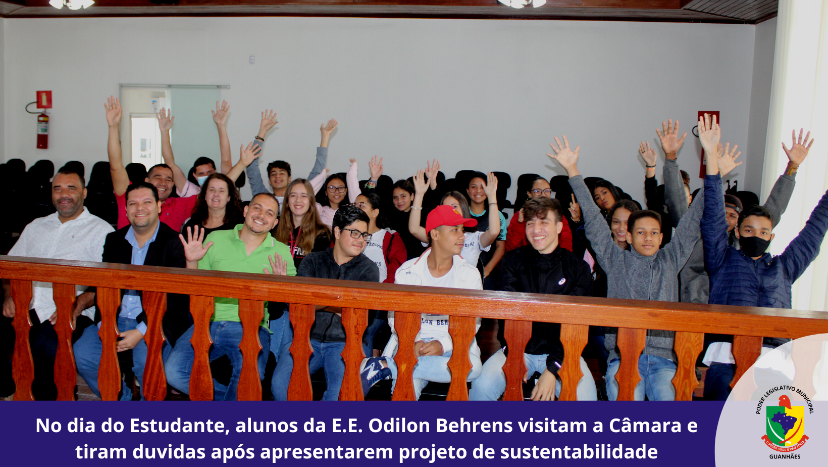 No dia do Estudante, alunos da E.E. Odilon Behrens visitam a Câmara e tiram duvidas após apresentarem projeto de sustentabilidade