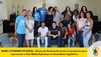 RUMO A PLENÁRIA ESTADUAL:  Alunos do Parlamento Jovem se preparam para representar o Polo Médio Espinhaço na Assembleia Legislativa