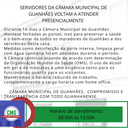 SERVIDORES DA CÂMARA MUNICIPAL DE GUANHÃES VOLTAM A ATENDER PRESENCIALMENTE SERVIDORES DA CÂMARA MUNICIPAL DE GUANHÃES VOLTAM A ATENDER PRESENCIALMENTE